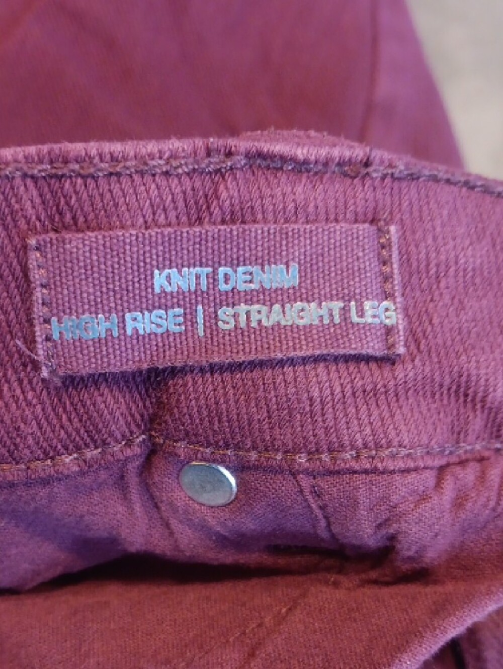 Coldwater Creek Womens Knit Denim Straight Leg Jeans in Burgundy/Plum - Picture 3 of 11